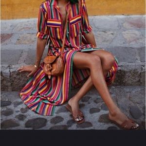 Multi colour button down dress